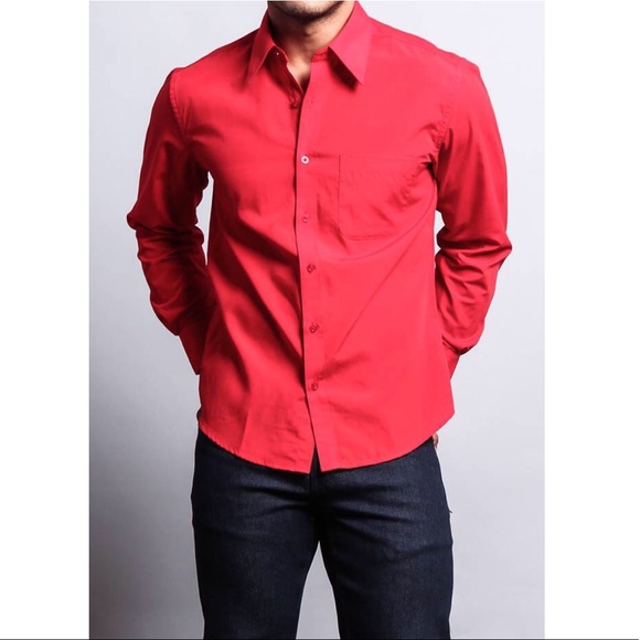 Red button Shirt Men - Picture 1 of 3